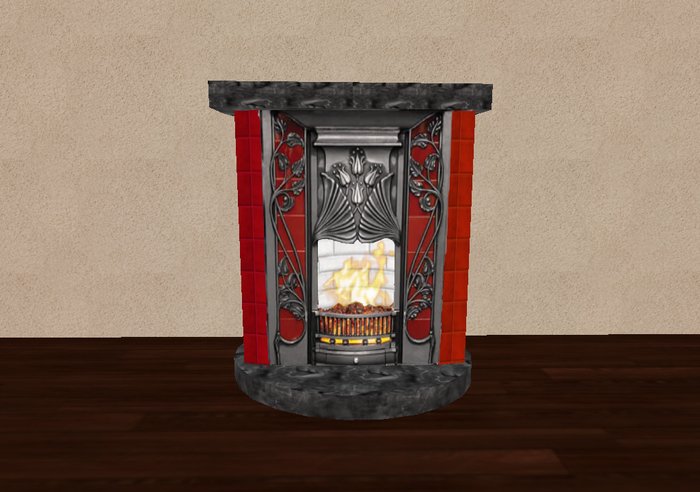 Euro-Victorian Red oval base fireplace