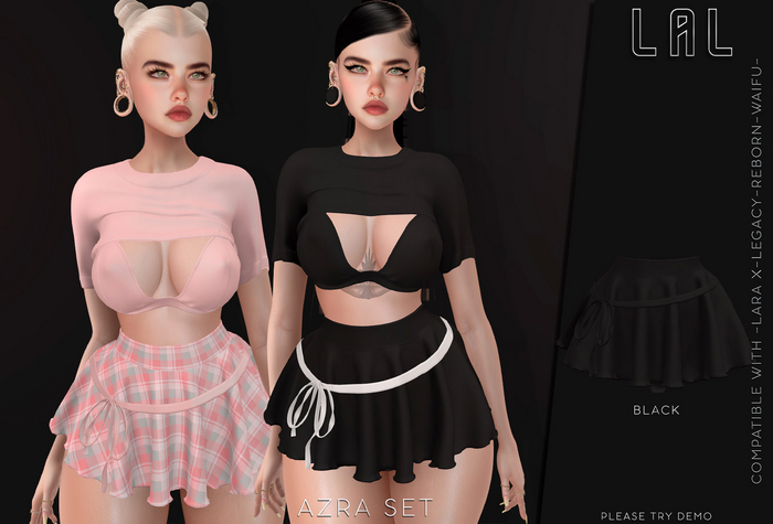 -LAL-Azra Skirt  [BLACK ]