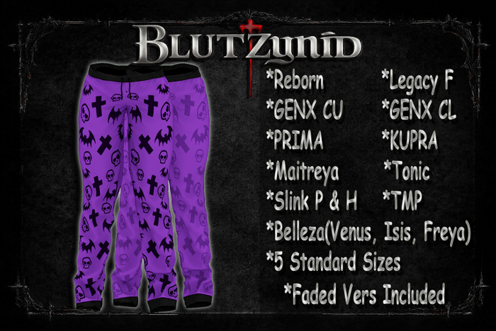 Purple Light Goth Pjs F
