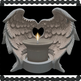 Angel Wings Heart Candle