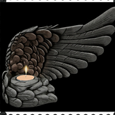 Angel Wing Candle Holder Stone