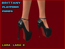BRITTANY ANKLE STRAP PLATFORM PUMPS, BLACK,LARA, LARA X 