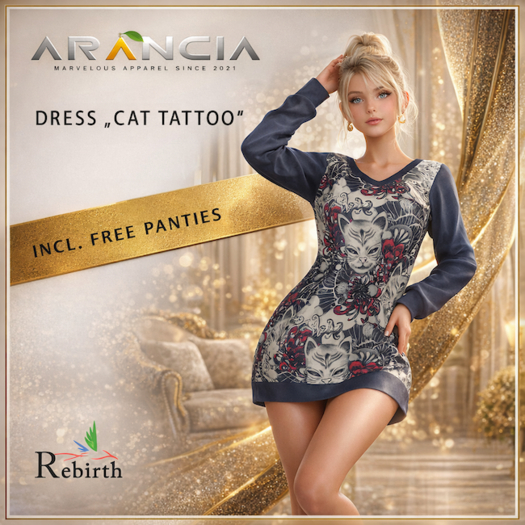 DRESS CAT TATTOO - REBIRTH