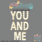 you and me light sign gold