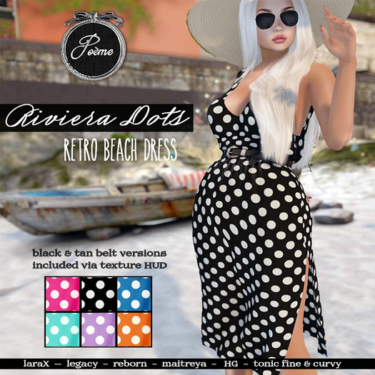 {Poeme} Riviera Retro Dots Beach Dress w/HUD