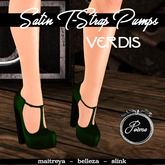 {Poeme} Satin T-Strap Pumps (Verdis)