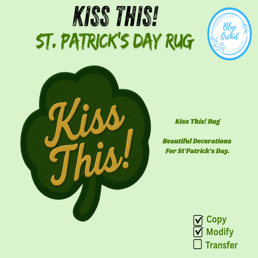 BO-ST.Patricks Rug Kiss This
