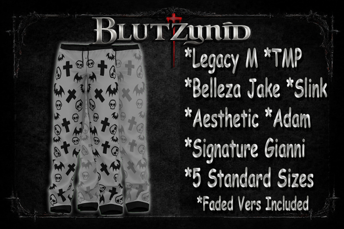 Gray Light Goth PJs M