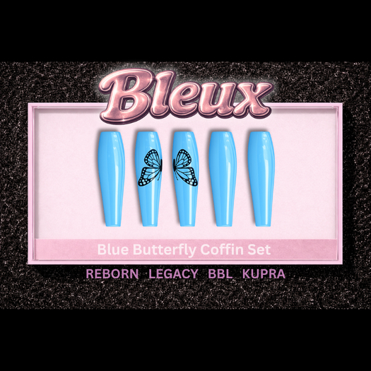 [Bleux Co.] - Blue Butterfly Coffin Set