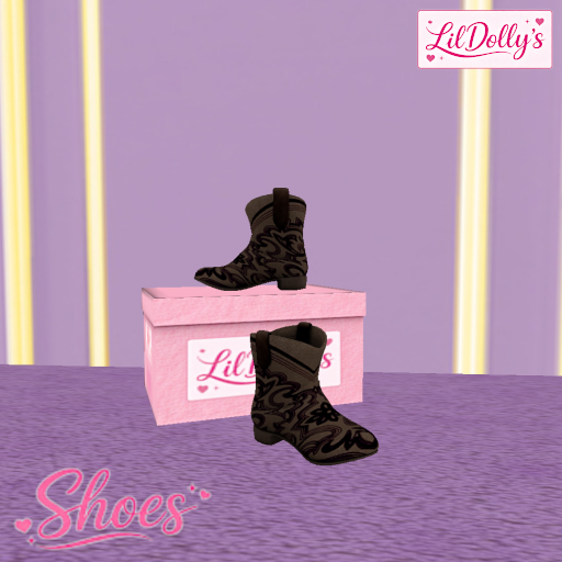 *LilDolly's* Dark Brown Cowboy Boots BOXED