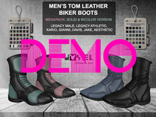 (HASSEL) DEMO MEN'S TOM LEATHER BIKER BOOTS LEGACY MALE & ATHLETIC, KARIO, GIANNI, DAVIS, JAKE, AESTHETIC 511