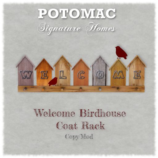 Welcome Birdhouse Coat Rack (boxed)