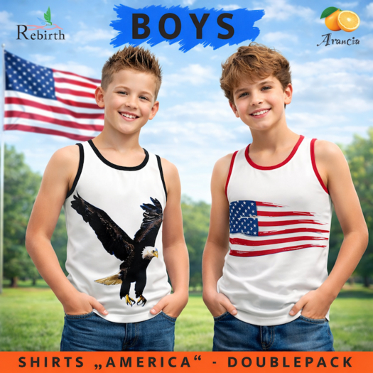 SHIRTS "AMERICA" - DOUBLEPACK - REBIRTH - MALE
