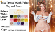 Isla Dress Mesh Print Top and Pants - Fatpack - Reborn Legacy LaraX Waifus