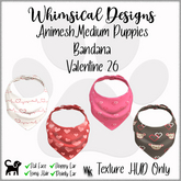 WD Med Puppy Bandana Valentines 26 (Wear)