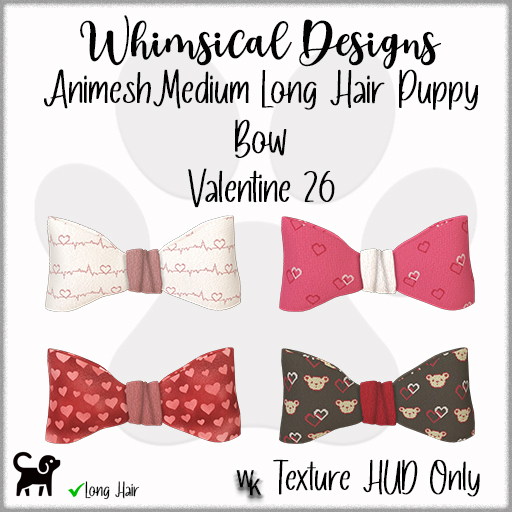 WD Med Puppy Bow Valentines 26 (Wear)
