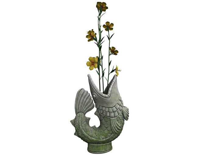 14 MADRAS Fish Vase Moss