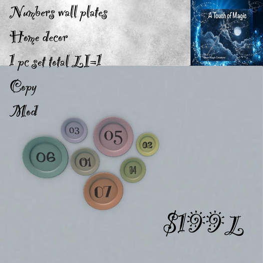 Numbers wall plates decor  Bag LI=1