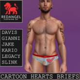 Valentines 26 - Cartoon Hearts Briefs