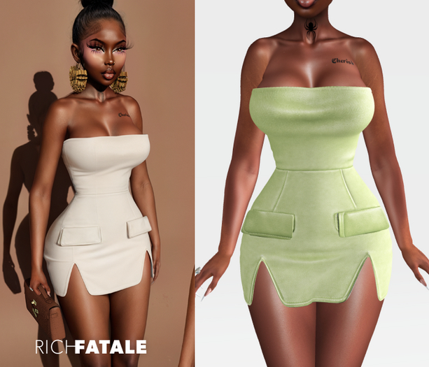 $RICH FATALE - GABRIELLE LEATHER BODYCON - MINT