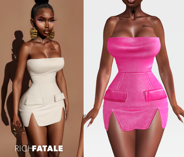 $RICH FATALE - GABRIELLE LEATHER BODYCON - DOLL