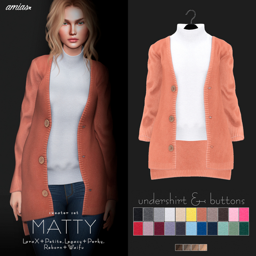 amias - MATTY sweater set peach