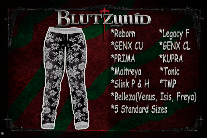 Black Snowflake Pjs F