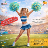 CHEERLEADER OUTFIT " TURTLES" - REBIRTH - free POM POMs and SHOE