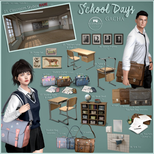 01. KOPFKINO - School Days - Classroom Skybox RARE