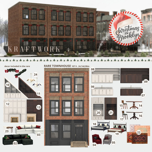 22 KraftWork Christmas in Brooklyn Rectangular Rugs
