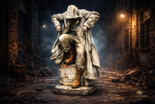 Cloaked Solitude Sculpture – Hooded Figure Urban Statue Decor