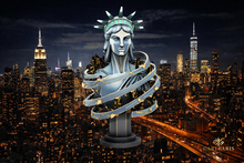 Liberty of New York Bust – Futuristic Urban Symbol Sculpture Decor