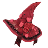 LL valentinewitchhat214 Full Perm Valentine witch hat accessory wizard floral fancy pretty