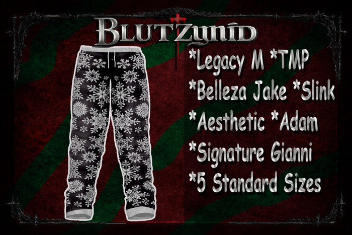 Black Snowflake Pjs M