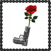 Glass Gun Vase Single Red Rose