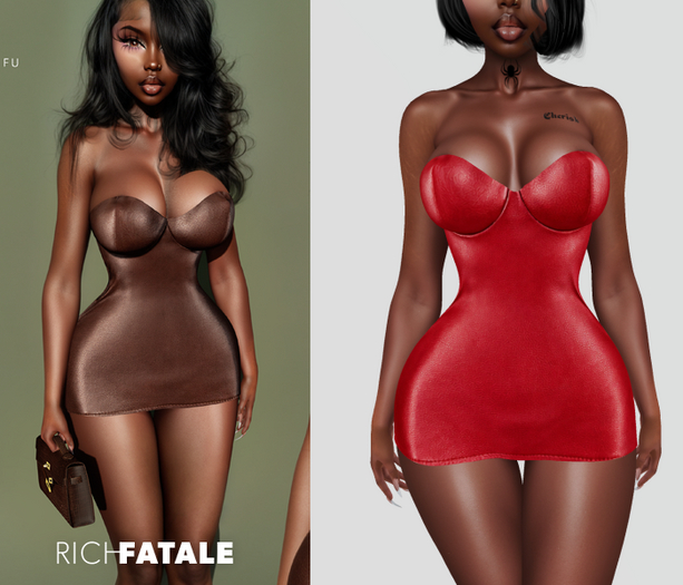 $RICH FATALE - STASSI STRUCTURED LEATHER DRESS - ROUGE