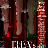 Ella's - Dolly Heels Candy Cane - Red/Green