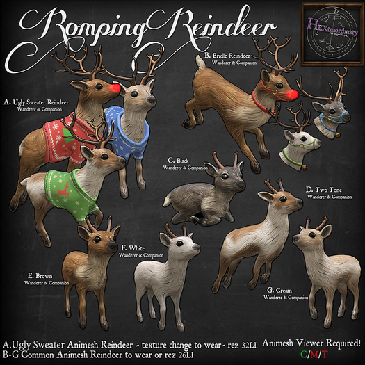 10. *HEXtraordinary* Romping Reindeer - Brown Companion