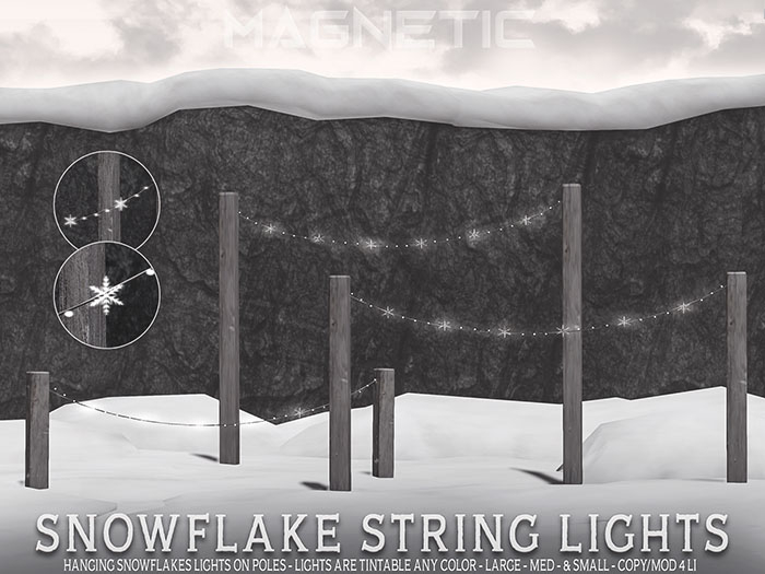 Magnetic - Snowflake String Lights