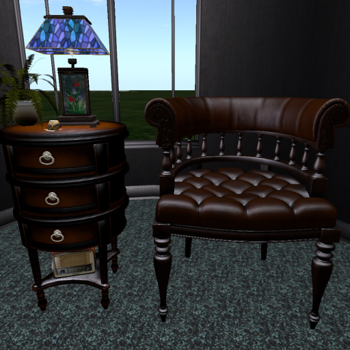 Back Round Chair & Table #2