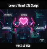 Lovers’ Heart LSL Script – Dual Touch Romance Object with Timed Activation & Auto Reset (Full Perm)