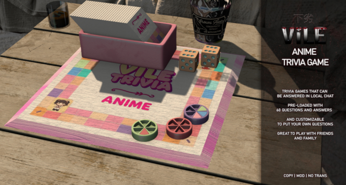 [Vile] - Anime Trivia Game  Box (Add Me)