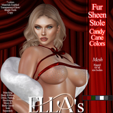 Ella's - Fur Sheen Stole Candy Cane Colors