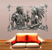 Wall Deco Sticker Mural Amerindien 0ind2