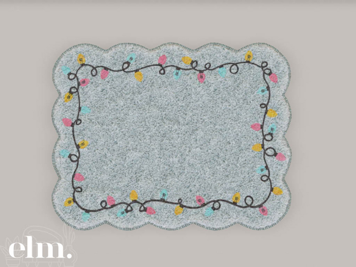Elm. Holly Jolly Bathmats//String Lights