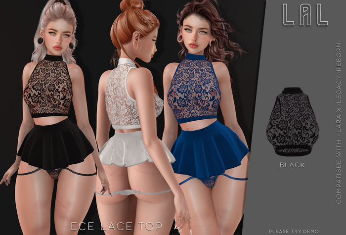 -LAL-Ece Lace  Top  [BLACK]