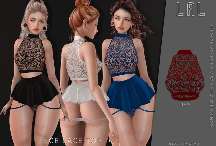 -LAL-Ece Lace  Top   [RED]