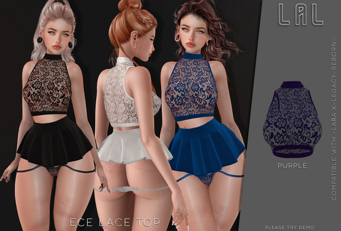 -LAL-Ece Lace  Top   [PURPLE]