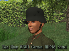Bad Kitty WWI German M1916 Steel Helmet Field Gray (V)