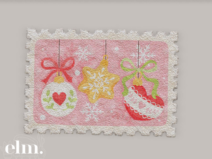 Elm. Holly Jolly Bathmats//Postage Stamp